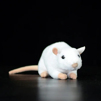 Ekstra Blød Virkelige Liv Hvid Rotte Plys Legetøj Realistisk Mus Udstoppede Dyr På En Gård Toy Pet Mus Gaver Pædagogisk Legetøj For Børn