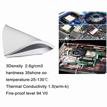 2stk Gdstime 100X100x2MM Hvid Termisk Forbindelser IC Chip Ledning Heatsink Pad