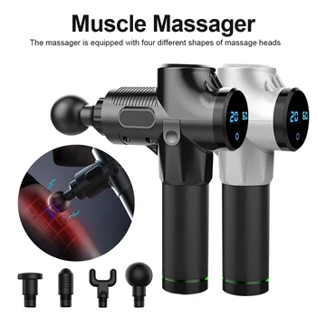 LCD-Muscle Massage Pistol Massage Pistol Tilbage Hoved Hals Massageapparat til Nakke, Ansigt, Krop Trænings-og El-Vibrator Massage-Maskine