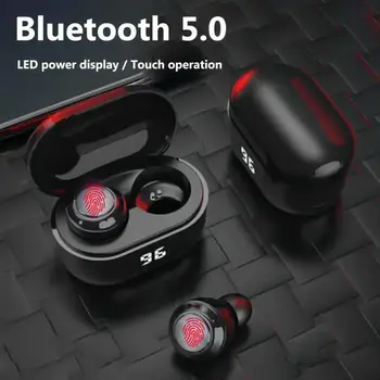 A6 TWS Mini Trådløse Bluetooth-5.0 HiFi-Stereo-Hovedtelefoner med Digital Charge Box Trådløse Hovedtelefoner