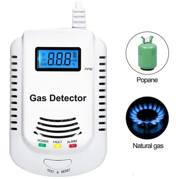 Hjem Køkken Sikkerhed Brændbar Gas Detektor LPG LNG Kul Naturgas Lækage Alarm Sensor Med Stemme-Advarsel Alarm Sikkerhed
