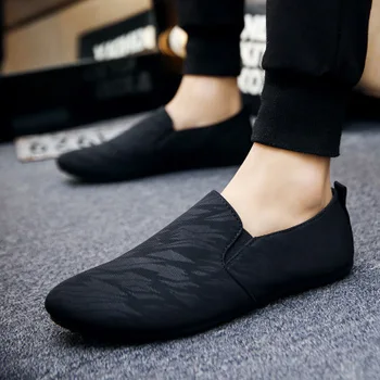 2019 Nye herre casual sko, loafers åndbar let stof fashion forår, efterår leopard sort grå blå billige fladskærms mandlige sko
