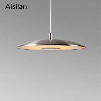 Enkel Led Pendel Hængende Undersøgelse Værelse Lampe til Spisestue Aluminium Hot Aisilan Køkken Nordic Fashion LED Pærer Metal AC