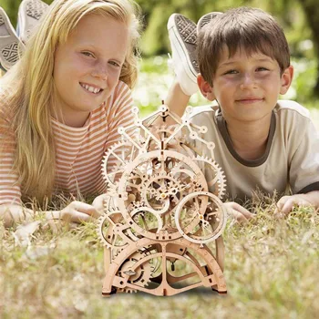 Robotime 4 Slags DIY Laserskæring 3D Mekanisk Model, Træ-Model Building Block-Kits Forsamling Toy Gave til Børn, Voksne