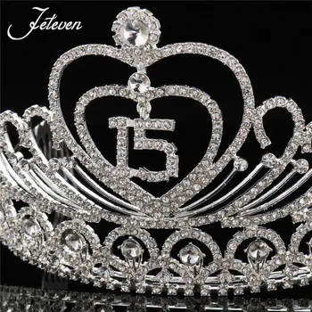 Prinsesse Krystal Rhinestone Hår Smykker Dronning Kroner 15-års Fødselsdag, Bryllup, Jubilæum Part, Prom Piger Brude Tiaras Hovedbøjle