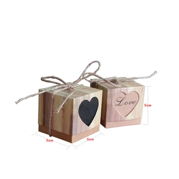 10stk hjerteformet kraftpapir Slik Kasser Bryllup Favoriserer og Gaver Max Part Forsyninger Baby Brusebad Papir Chokolade Æsker Pakke