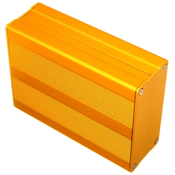 1stk 100x76x35mm Guld Auminum Kabinet i Aluminium Box Kredsløb Kabinet Tilfælde Elektronisk Projekt Tilfælde Kasse med 8 Skruer