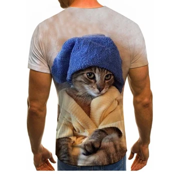 2020 nye Galaxy Plads 3D-T-shirt Sød lille kat spiser taco pizza sjove shirt T-shirt kortærmet sommer skjorte