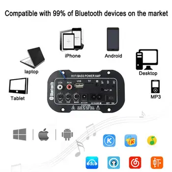 220V 50W SBC Bluetooth 2.1 Hi-Fi-Bass Power AMP Bil Digital Forstærker Radio-Fjernbetjening, Bil Tilbehør, Interiør Dropshipping