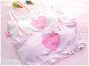 Søde piger & Sexet Shimapan Kawaii Kvinders Gennemsigtig Sød Amor dække 2stk Bh & Trusser Sæt Lolita Lingeri Sæt Farve Hvid & Pink