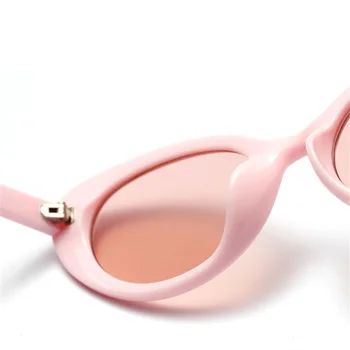 Vintage Cat Eye Solbriller Kvinder Vintage Luksus Brand Designer Små Ovale solbriller Retro Sort / Røde Briller damer Goggle 2019