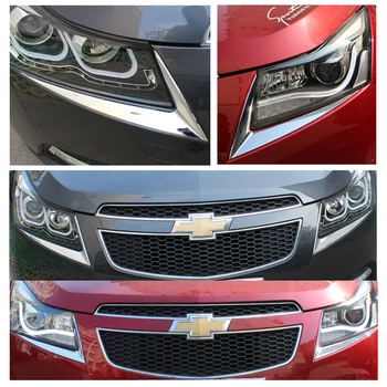 En Lille Ændring Forlygte Chrome Trim Mærkat Lampe Øjenbryn Dække Dekoration Strip Klistermærker til Chevrolet Cruze Sedan, Hatchback