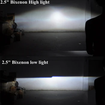 2,5 tommer Bi-xenon hid bil projektorens linse LHD RHD passer til H1 H4 H7 xenon-kit lygten, Lygten, bil, motorcykel, montage kit Ændre