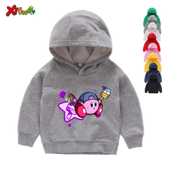 Søde Kirby Pige Spil Kids Hættetrøjer Sweatshirts Kirby Stjerne Allierede Tegn Børn Vinteren Sort Tøj for Sweatshirts og Hættetrøjer