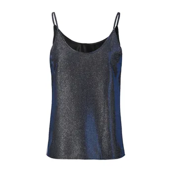 Dame Glitter Strappy Tank Tops Damer Sexet Sparkle Cami Swing Vest Clubwear