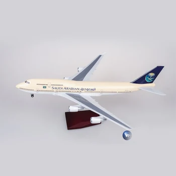 JASON TUTU 47cm Saudi Arabian Airlines Boeing B747 Fly Model Fly modelfly Harpiks Trykstøbt 1:150 Skala med Lys & Wh