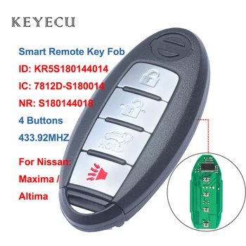Keyecu S180144018 Smart Bil Fjernbetjening Key Fob 4-Knappen 433.92 Mhz ID47 Chip for Nissan Altima Maxima 2013 KR5S180144014