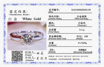 YINHED Sterling 925 Sølv Ringe til Kvinder White Gold Fyldt med Certifikat 18K Stemplet 2.0 ct-Lab Diamant Ring ZR695