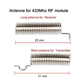 QIACHIP RF-Modul 433 Mhz Superheterodyne Modtager + - Senderens Antenne For Diy Kits 433mhz Fjernbetjening