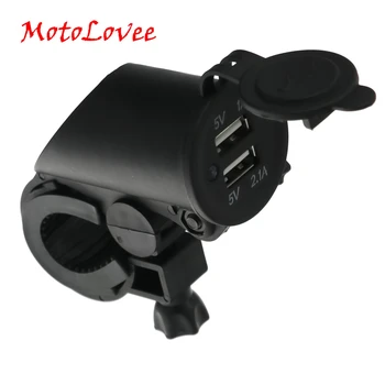 MotoLovee Motorcykel Vandtæt Dual USB Oplader Motorcykel Cykelstyr GPS-12V Strømforsyning 2.1.