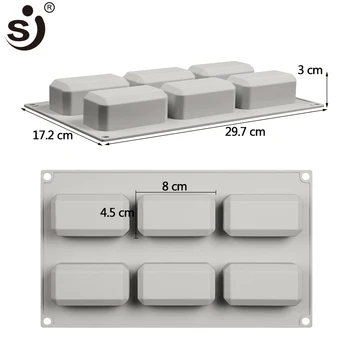 SJ Silikone Formen Rektangulære Bage-Kage-Pladsen Skimmel Silikone Formen Rektangulære Silikone Formen For Mousse Form For Frysning