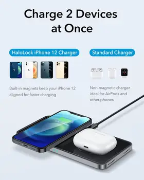 ESR 2-i-1 Trådløs Oplader til iPhone 12 10W Magnetiske Hurtig Trådløs Opladning til iWatch Understøtter Magnetisk Oplader til iPhone 12