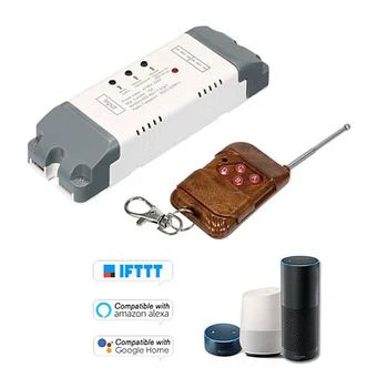 Smart WiFi Wireless Timer-Skifte Modul stemmestyring Skifte Google Startside Kompatibel + 433mHz RF-Controller Kit EWeLink 2CH