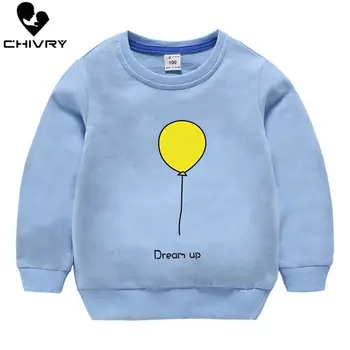 Børn Hættetrøjer Sweatshirt 2020 Foråret Efteråret Drenge Piger Tegnefilm Ballon Print Sweatshirts Bomuld O-hals Børn Toppe Sweatshirt
