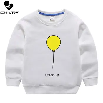Børn Hættetrøjer Sweatshirt 2020 Foråret Efteråret Drenge Piger Tegnefilm Ballon Print Sweatshirts Bomuld O-hals Børn Toppe Sweatshirt