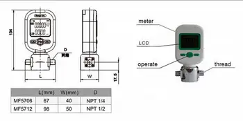 MF5712 0-200L/min Elektronisk sensor gas flowmåler flowmåler til trykluft digital display gas masse flowmåler