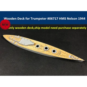 1/700 Skala Træ-Dæk til Trompetist 06717 HMS Nelson 1944 Slagskib Model Kit