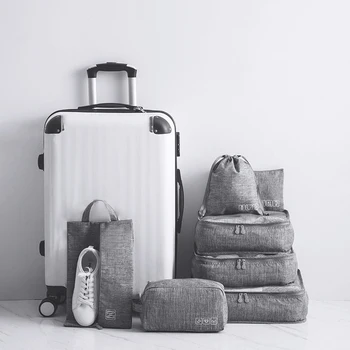 7Pcs/Sæt Tøj, Undertøj, Sko Pakning Rejse Toiletartikler Gøre Op Pose Kuffert Kosmetik Skab Arrangør Tilbehør, Forbrugsstoffer
