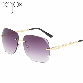 XojoX Uindfattede Solbriller Kvinder Luksus Brand Designer Overdimensionerede solbriller Kvindelige Vintage Diamant Tilbehør Briller UV400