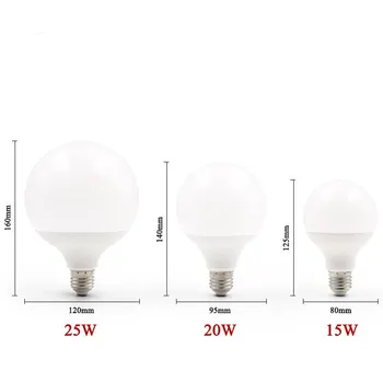 LED pære 220V E27 G95 bolden form af LED-lys 15W 20W 25W Lysekrone Energibesparende Lamper Til indendørs belysning