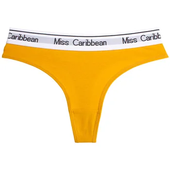 MCK Caribbean Kvinders Trusser Bomuld Undertøj Sexet Sports Logo Bred Talje Brev Problemfri G-streng, Lav Talje Kvinders Stropper