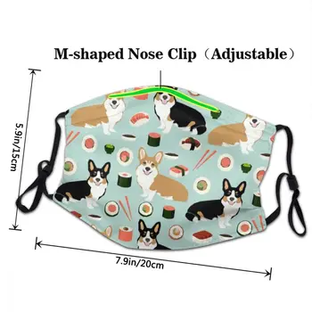 Japansk Spids Sushi Samoye Dog Ikke-Disponible Maske for Ansigtet Anti Tåge, Støv Beskyttelse Cover Respirator Munden Dæmpe