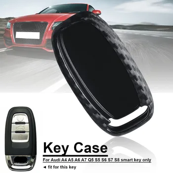 Carbon Fiber Bil nogle Tilfælde Dække Holder Taske Beskyttelse For Audi A4 A4L A5 A6 A6L Q5 S5 S6 S7 S8 smart nøgle