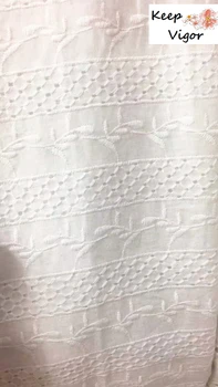 NYE! fabrikken lede salg (1yard) bomuld, hvid, god kvalitet fuld broderi stof til dame-kjole til bryllupsfest blonder