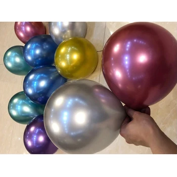 50stk / 12 tommer / 2.8 g Tykkere Metal Latex Ballon, Fødselsdag, Bryllup Balloner Metallisk Globos Oppustelige Helium Ballon