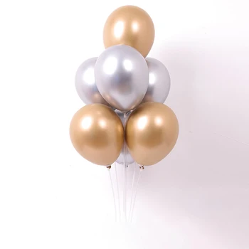 50stk / 12 tommer / 2.8 g Tykkere Metal Latex Ballon, Fødselsdag, Bryllup Balloner Metallisk Globos Oppustelige Helium Ballon