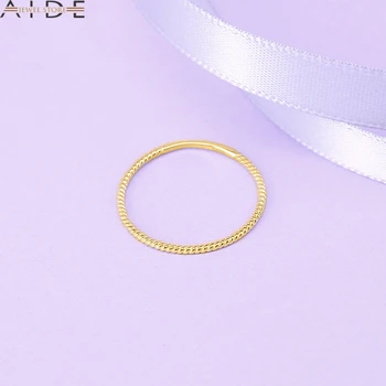 Aide S925 Sterling Sølv Ringe til Kvinder, Minimalistisk, Klassisk Bryllup Band Fine Engagement Gave Ring Smykker Anillos