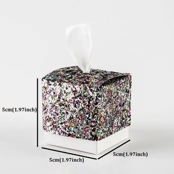 Nye Guld Sølv Kreative Glitter Candy Box Bryllup Favoriserer og Gaver Max Baby Vist Gave Poser Part Festlig Indpakning af Forbrugsstoffer