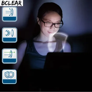 BCLEAR 1.67 høj indeks Dobbelt Asfærisk anti blue ray linser enkelt syn linse Nærsynethed blå lys øjne beskyttelse briller tynd
