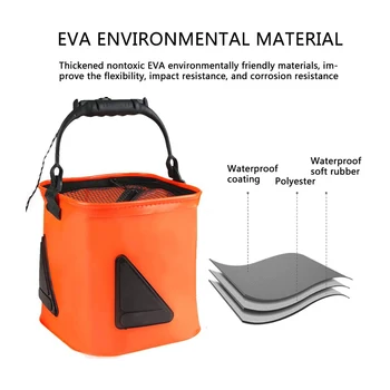Tykkere EVA Fiskeri Spand Udendørs Folde Levende Fisk Box Car Wash Badeværelse, Køkken Spand Agn Spande Tackle Værktøjer