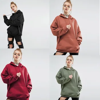 ZOGAA Grundlæggende Hættetrøjer Til Kvinder Streetwear Kvindelige Efteråret Solid Farve Hættetrøjer Casual Sweatshirt 2019 Nye Hip Pop Toppe