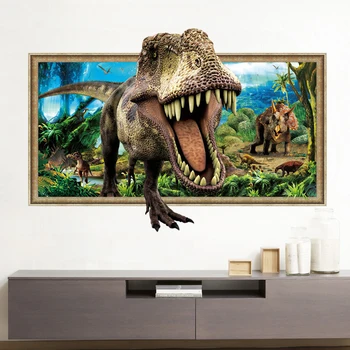 Tegnefilm Jurassic Park, Wall Stickers Hjem Indretning Stue Væg Kunst, Dekoration Flytbare Vinyltapet Dinosaur-Gulvtæppe Walpaper