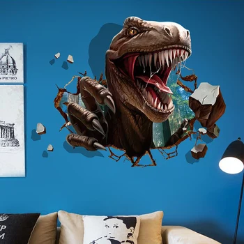 Tegnefilm Jurassic Park, Wall Stickers Hjem Indretning Stue Væg Kunst, Dekoration Flytbare Vinyltapet Dinosaur-Gulvtæppe Walpaper