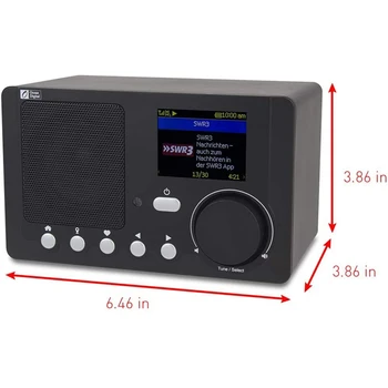 Radio Internet WiFi, Bærbar Digital Radio med Genopladeligt Batteri Bluetooth-Modtager, 2,4-Tommer farvedisplay