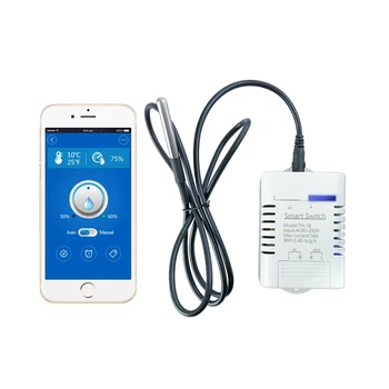 Mobiltelefon APP, WiFi Kontrol Smart Skifte Temperatur Luftfugtighed Måling Skærmen Home Automation Controller