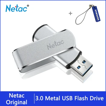 Netac U388 Metal USB 3.0 Flash Disk Aluninum Legering 16GB, 32GB, 64GB 128GB Pen, USB-Flash-Drev 360 Graders Frit Drejende Pendrive